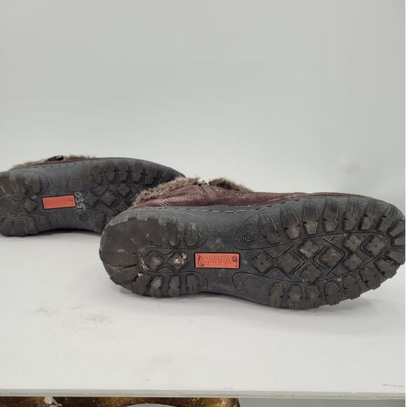 HP Khombu Gracie 9M Leather Upper Sherpa Teddy Mid Ankle Boots - Picture 7 of 13